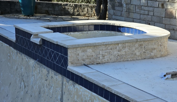 photo of pool tile and coping replacement in McKinney, Texas